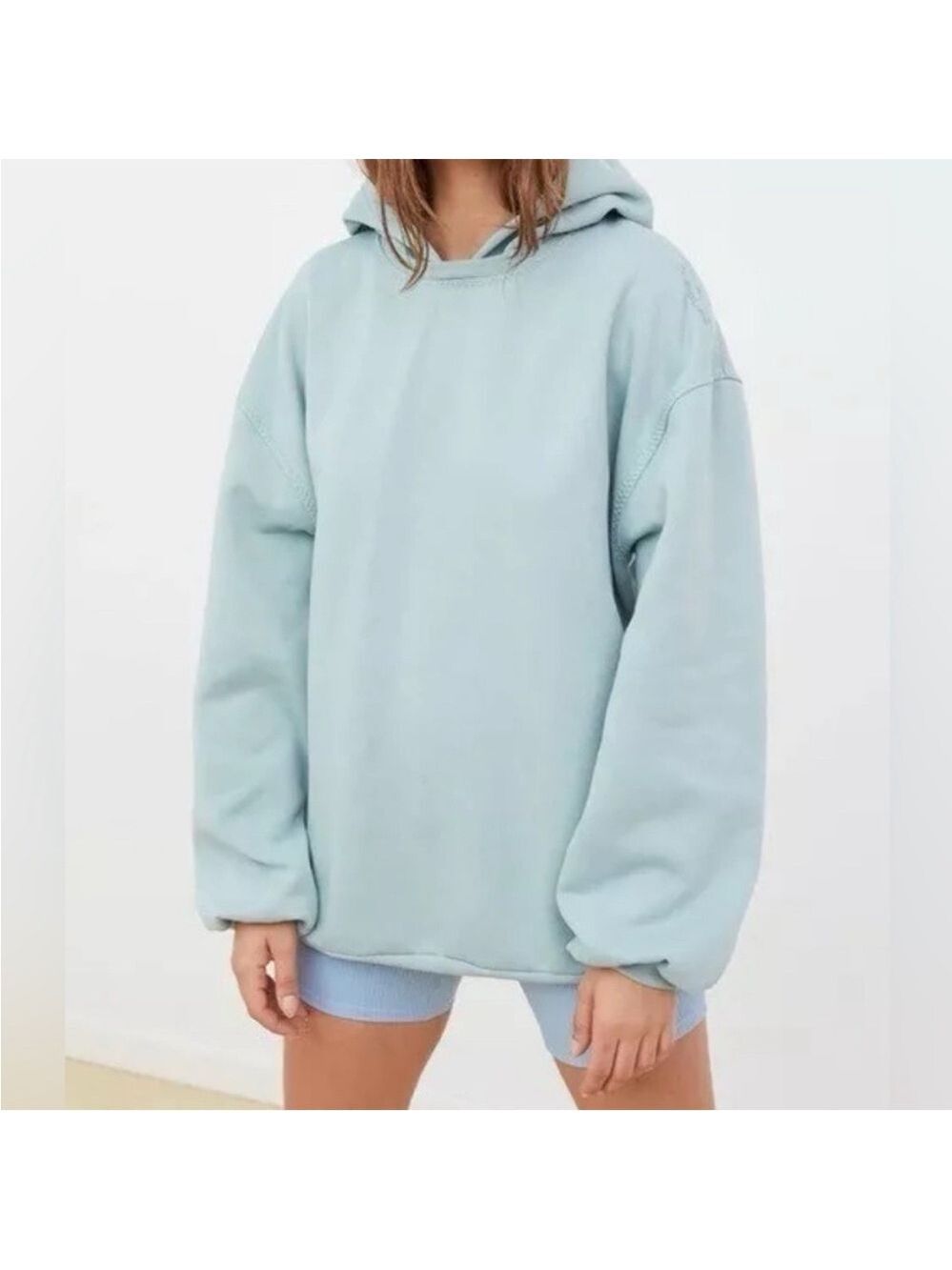 For Love & Lemons Leisure Blue Oversized Hoodie Size XS NWT